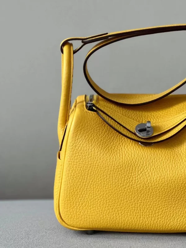 ffc7627d776dcf9-jpg GPC Mode Mini Lindy TC Leather B4 Bright Yellow Silver Hardware 19cm Full Handmade