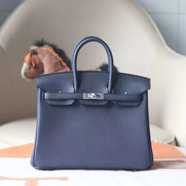 0379e6b5a6e6038-1 GPC Mode Birkin Togo Leather 2Z Deep Blue Silver Hardware 25cm Full Handmade