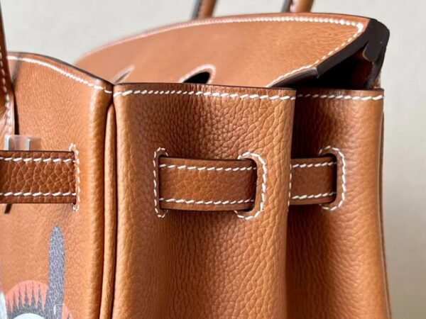 Hermes Birkin Barenia CK37 Golden Brown Silver Hardware 25cm Full Handmade