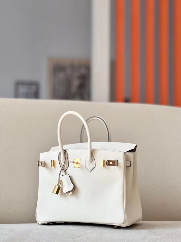 Hermès Brikin Swift I2 Creamy White Gold Hardware 25cm Full Handmade