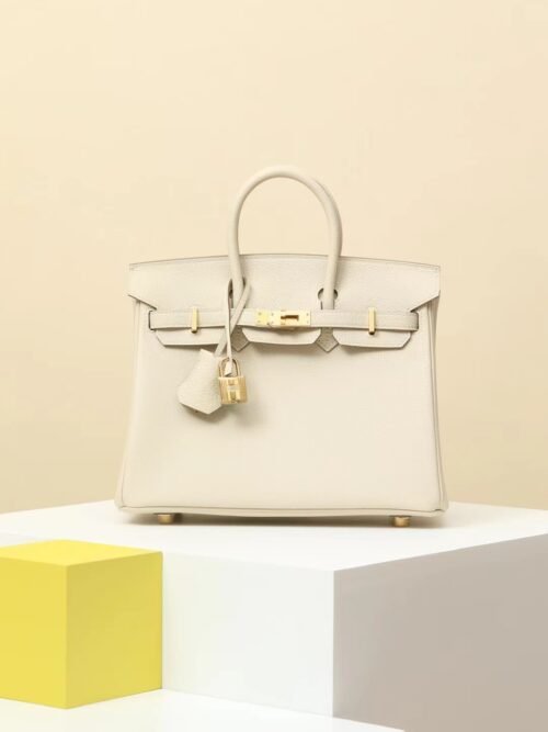 GPC Mode Birkin Togo Leather CC10 Cream White Gold Hardware 25cm Full Handmade