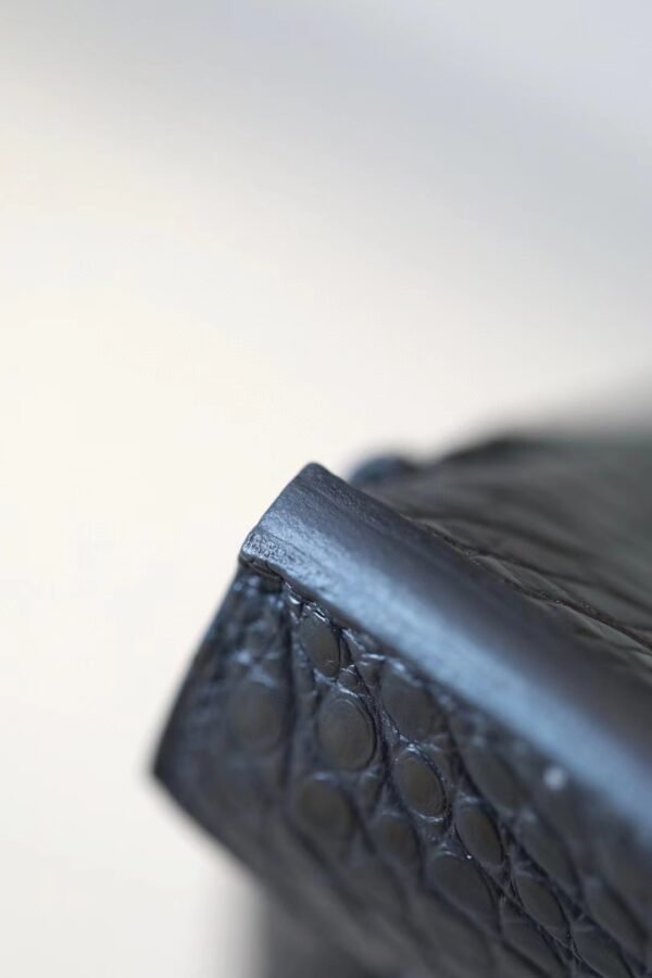 Hermes Birkin Matte Alligator crocodile CK89 Black silver-black Hardware 30cm Full Handmade