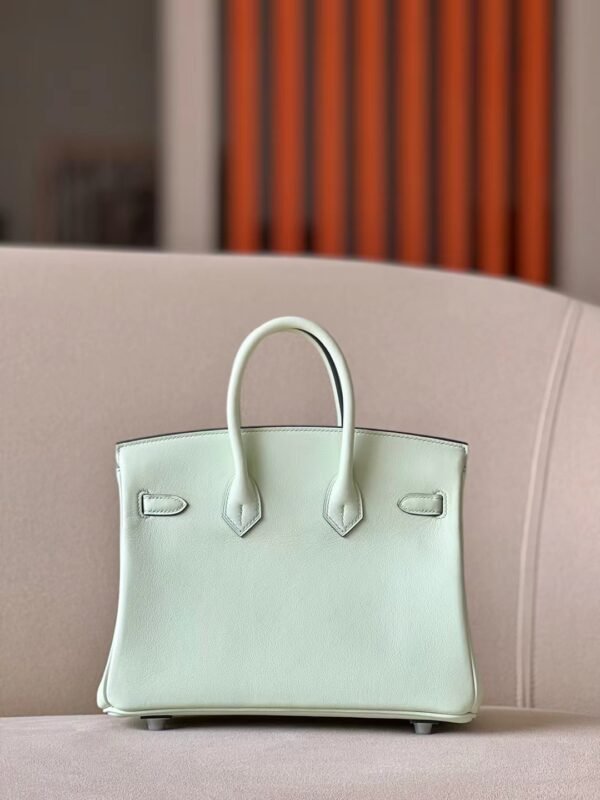 Hermes Birkin Swift 0S Light Green Silver Hardware 25cm Full Handmade