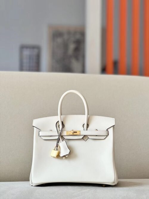 Hermès Brikin Swift I2 Creamy White Gold Hardware 25cm Full Handmade