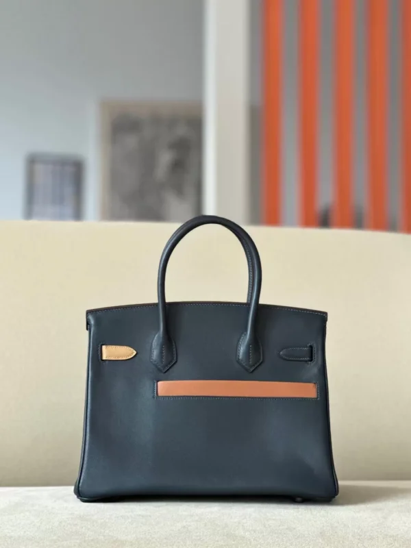 Hermès Birkin Swift 2S Deep Blue & CK89 Black & CK37 Golden Brown & OM Khaki & 08 Bright Blue Silver Hardware 30cm Full Handmade