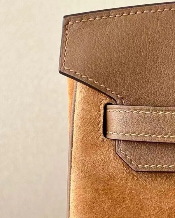 Hermes Birkin Swift & chamois 3G chestnut & 4B khaki Gold Hardware 25cm Full Handmade