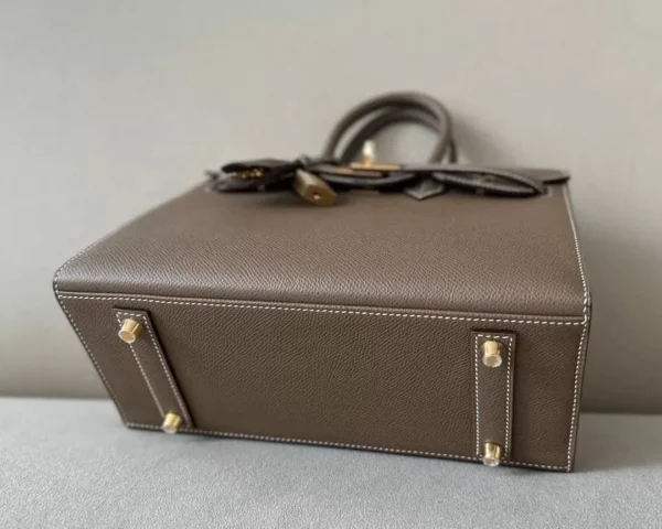 Hermes Birkin Epsom CK18 Etoupe Grey Gold Hardware 25cm Full Handmade
