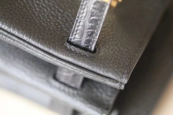 Hermès Birkin togo & Niloticus Black Gold Hardware 25cm Full Handmade