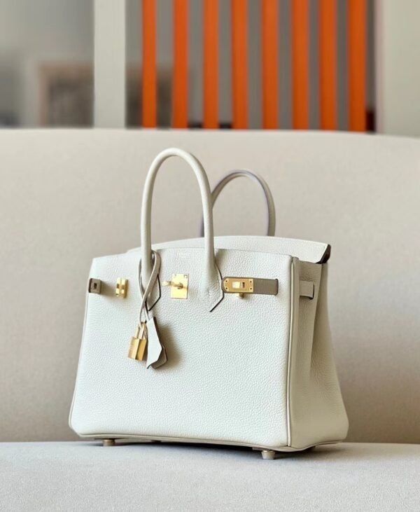 Hermes Birkin Togo CC10 Creamy White Gold Hardware 25cm Full Handmade