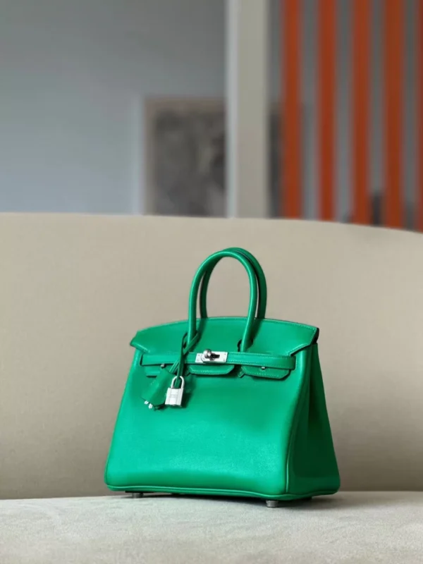 175dd5a28b10237-jpg Hermès Birkin Swift 6W Mint green Silver Hardware 25cm Full Handmade