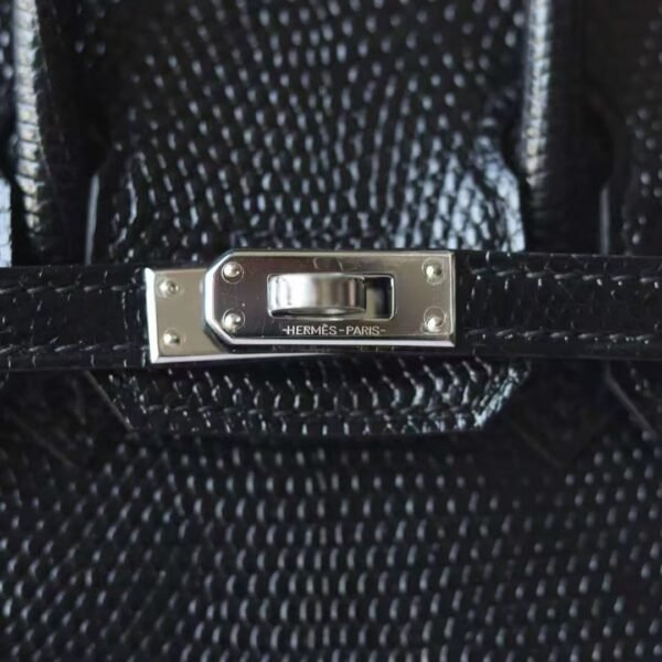 18430ece6bee68f GPC Mode Birkin Lizard Leather CK89 Black Silver Hardware 20cm Full Handmade