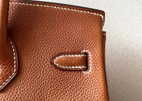 Hermes Birkin Barenia CK37 Golden Brown Gold Hardware 25cm Full Handmade