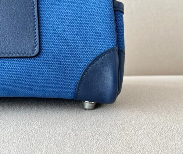 1a541301b9c2d4b Hermes Birkin Cargo canvas & swift Dark Blue & Bright Blue Silver Hardware 25cm Full Handmade