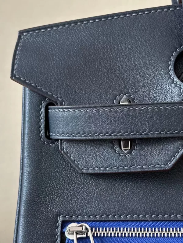 Hermès Birkin Swift 2S Deep Blue & CK89 Black & CK37 Golden Brown & OM Khaki & 08 Bright Blue Silver Hardware 30cm Full Handmade