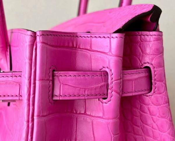 Hermès Birkin Matte Alligator crocodile 5R Rose Pink Silver Hardware 30cm Full Handmade