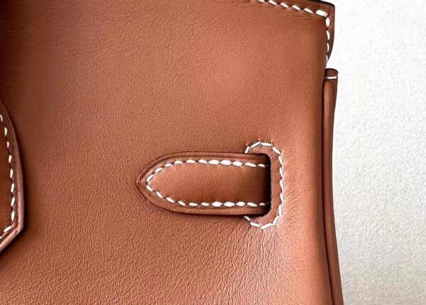 Hermès Birkin Swift CK37 Golden Brown Silver Hardware 25cm Full Handmade