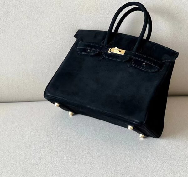 Hermes Birkin Chamois CK89 Black Gold Hardware 25cm Full Handmade