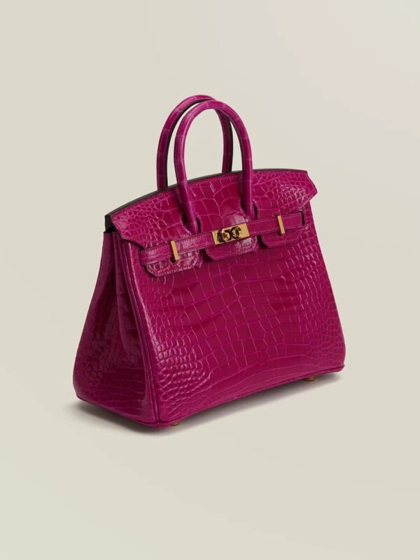 GPC Mode Birkin Shiny Alligator crocodile Violet Purple Gold Hardware 25cm Full Handmade