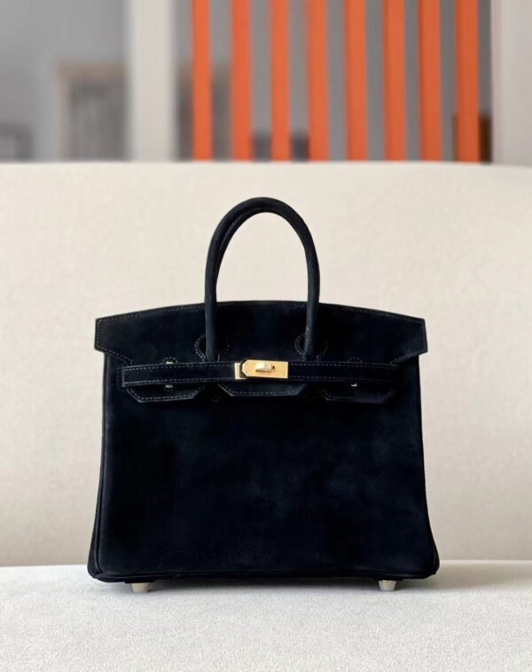 Hermes Birkin Chamois CK89 Black Gold Hardware 25cm Full Handmade