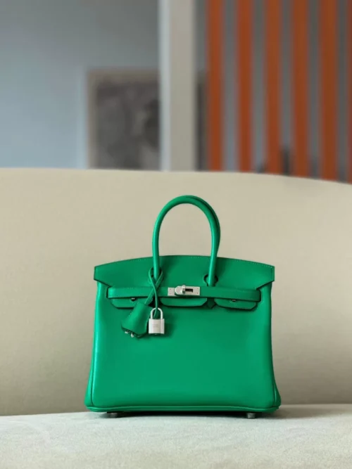 Hermès Birkin Swift 6W Mint green Silver Hardware 25cm Full Handmade