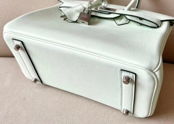 Hermes Birkin Swift 0S Light Green Silver Hardware 25cm Full Handmade