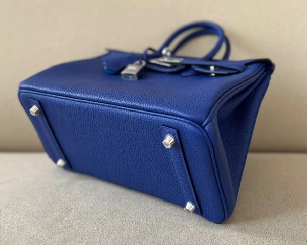 Hermès Birkin Togo 7T Bright Deep Blue Silver Hardware 25cm Full Handmade