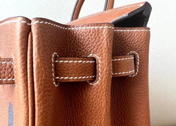 Hermes Birkin Barenia CK37 Golden Brown Gold Hardware 25cm Full Handmade