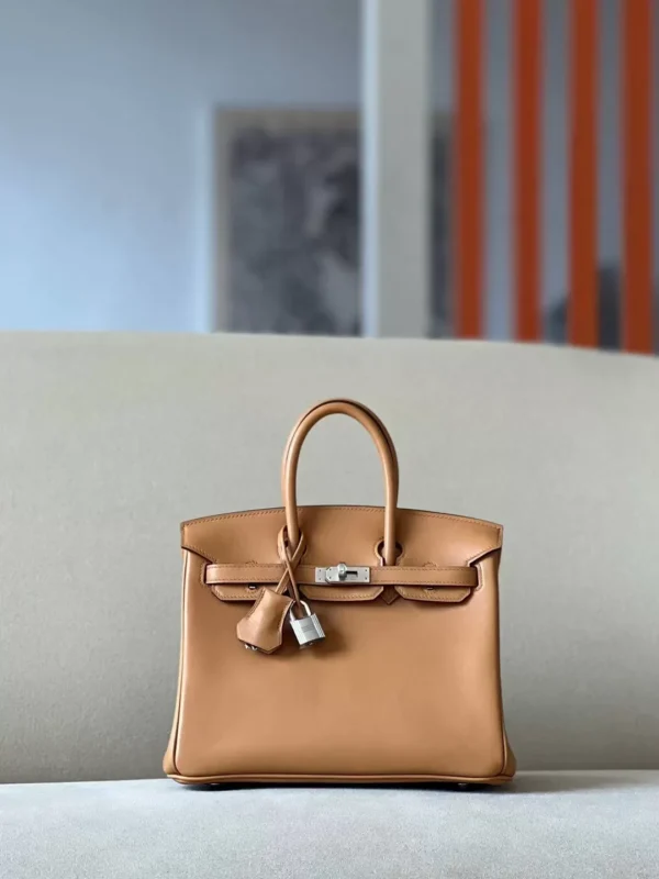 Hermès Birkin Swift 4B Biscuit Khaki Silver Hardware 25cm Full Handmade