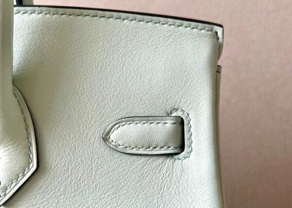 Hermes Birkin Swift 0S Light Green Silver Hardware 25cm Full Handmade