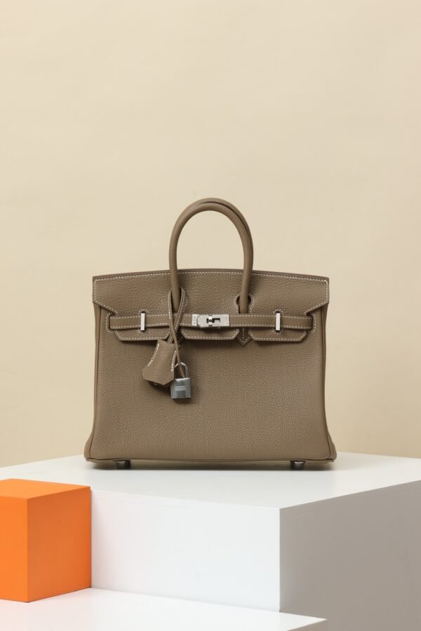 GPC Mode Birkin Togo Leather CK18 Etoupe Grey Silver Hardware 25cm Full Handmade