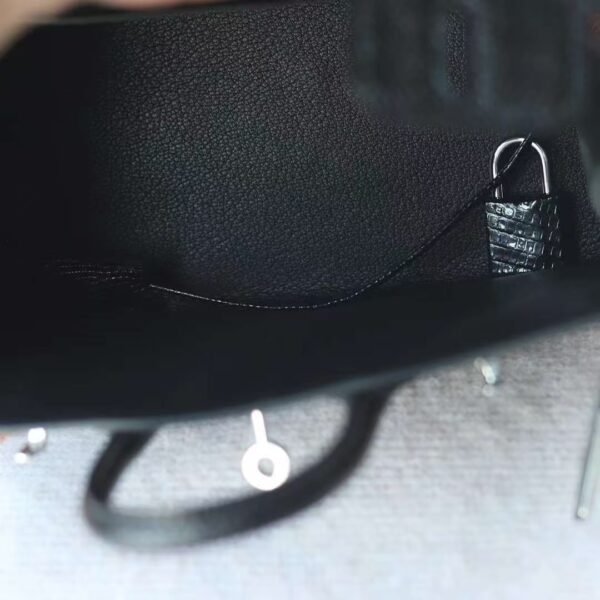 2b5a0b810d3c8f4 GPC Mode Birkin Lizard Leather CK89 Black Silver Hardware 20cm Full Handmade