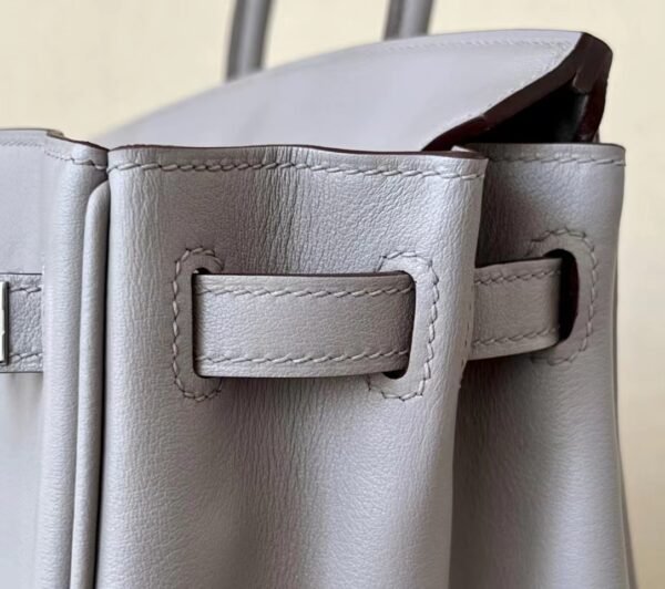 Hermes Birkin Swift 1F Grey Silver Hardware 25cm Full Handmade