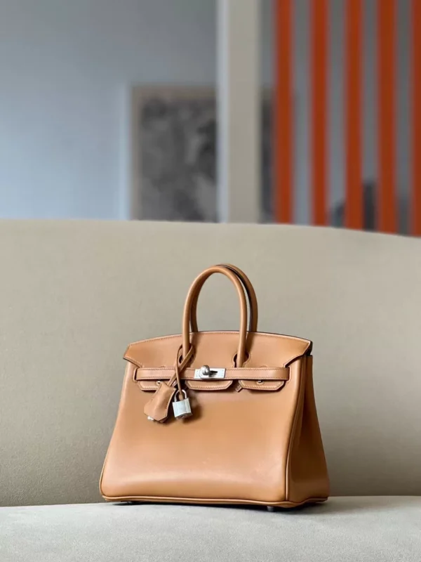 Hermès Birkin Swift 4B Biscuit Khaki Silver Hardware 25cm Full Handmade