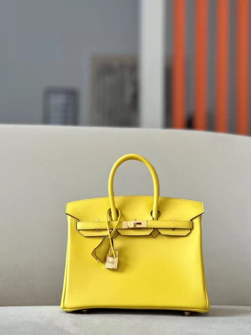 Hermès Birkin Swift 90 Naples yellow Gold Hardware 25cm Full Handmade