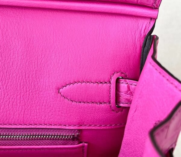 Hermès Birkin Matte Alligator crocodile 5R Rose Pink Silver Hardware 30cm Full Handmade