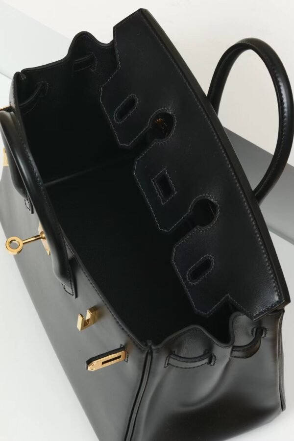 GPC Mode Birkin Shiny Box Leather CK89 Black Gold Hardware 25cm Full Handmade