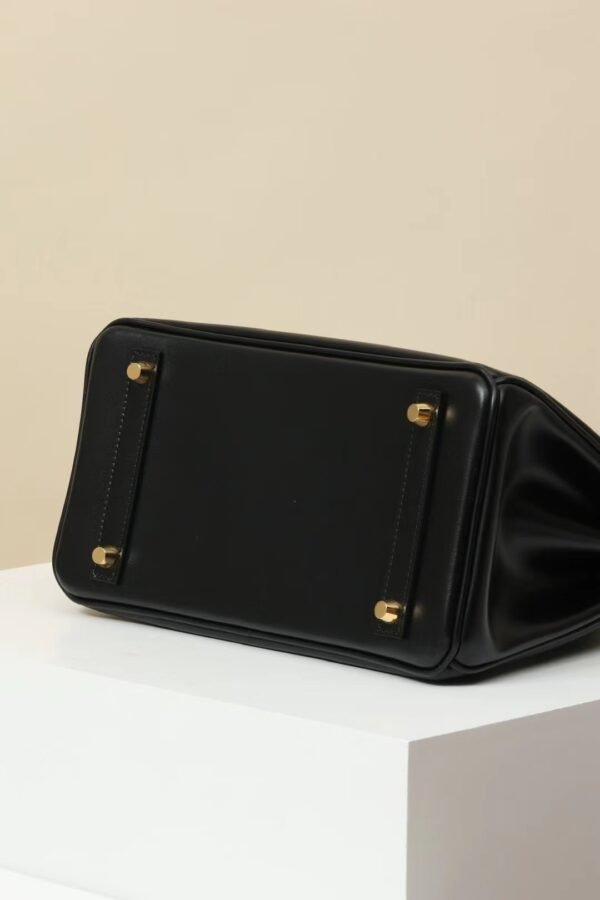 GPC Mode Birkin Shiny Box Leather CK89 Black Gold Hardware 25cm Full Handmade