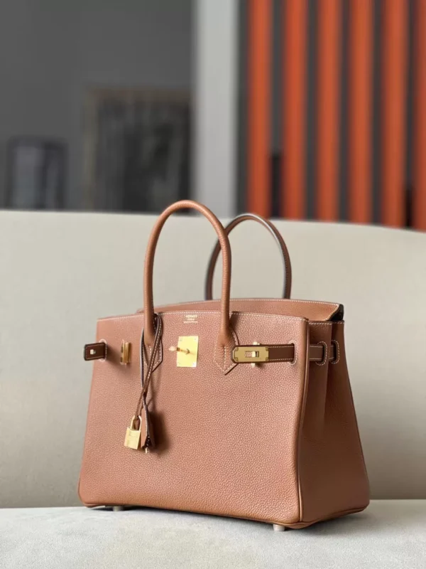 Hermès Birkin Togo CK37 Golden Brown Gold Hardware 30cm Full Handmade