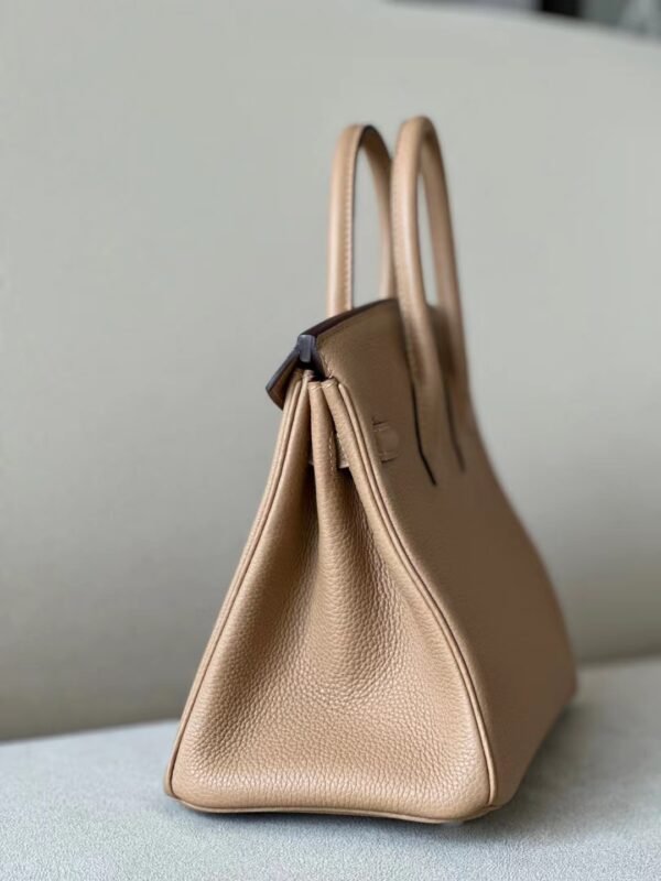 Hermès Brikin Togo OM Tea Khaki Gold Hardware 25cm Full Handmade