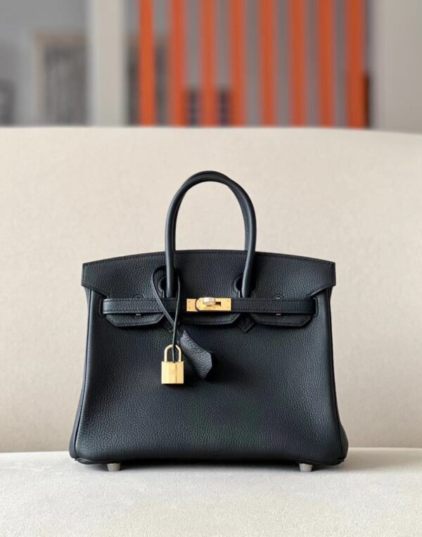 Hermes Birkin Togo CK18 Black Gold Hardware 25cm Full Handmade