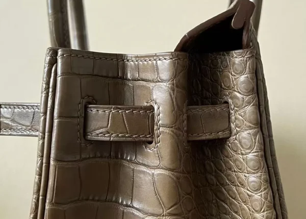 3bc413b55f48846-jpg Hermès Birkin Matte Alligator crocodile Ck18 Etoupe Grey Gold Hardware 25cm Full Handmade