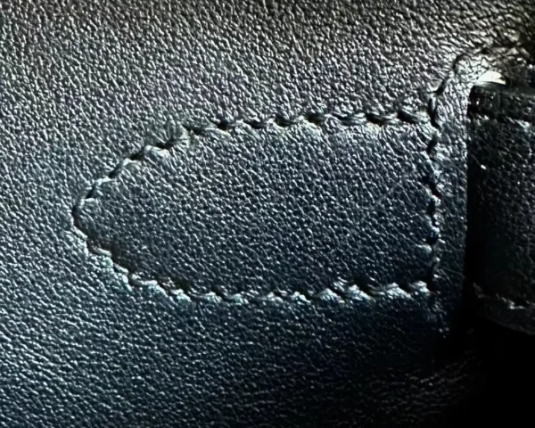 Hermès Birkin Swift & Canvas CK89 Black & 2Z Deep Blue Silver Hardware 40cm Full Handmade