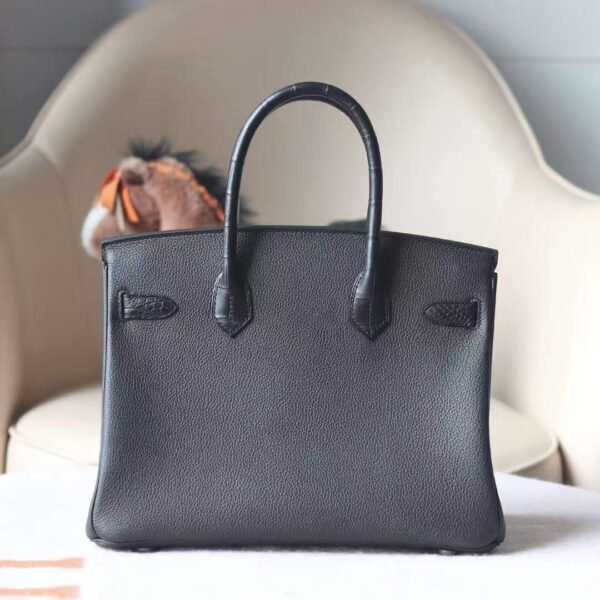 3d6f932bec4276d GPC Mode Birkin Touch Togo & Matte Alligator Crocodile CK89 Black Silver Hardware 30cm Full Handmade