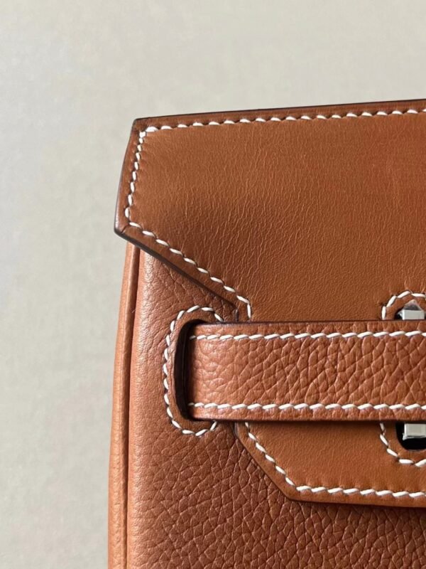 Hermes Birkin Barenia CK37 Golden Brown Silver Hardware 30cm Full Handmade