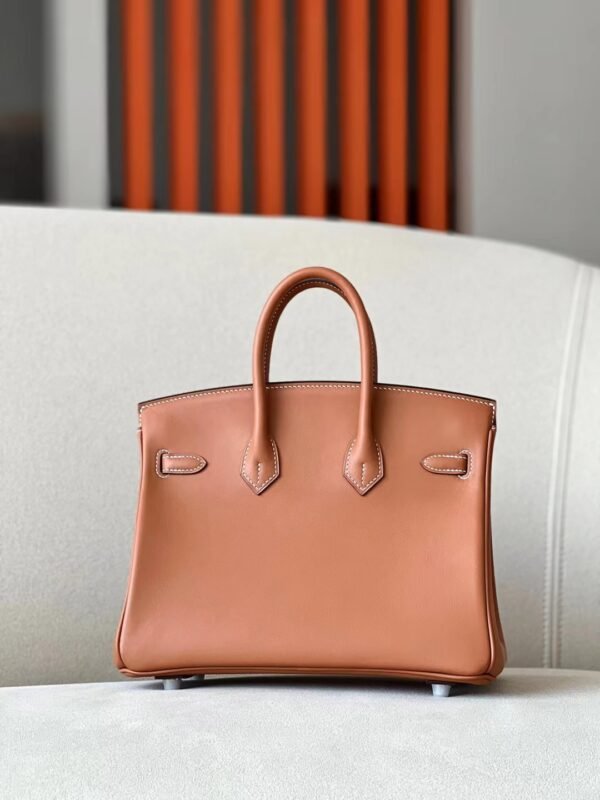 Hermès Birkin Swift CK37 Golden Brown Silver Hardware 25cm Full Handmade