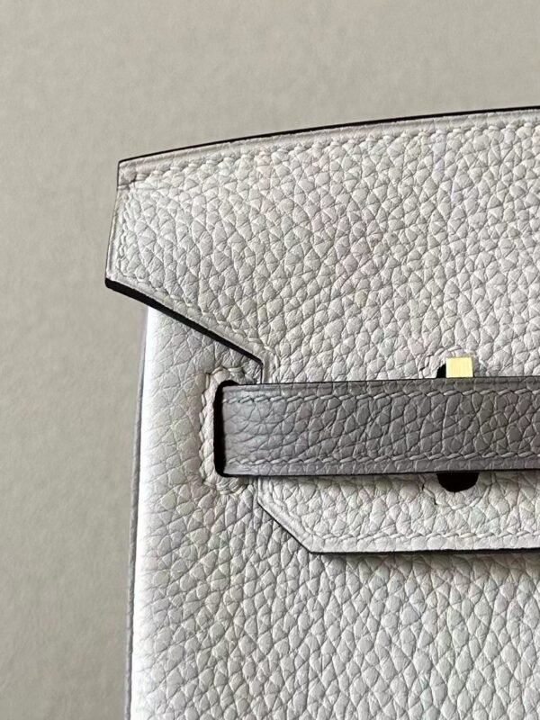 Hermès Birkin Togo 8L Ice White & M8 Grey Gold Hardware 25cm Full Handmade
