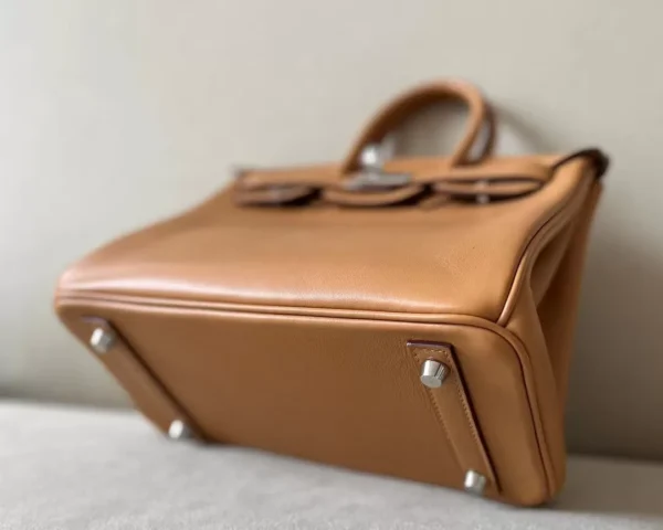 Hermès Birkin Swift 4B Biscuit Khaki Silver Hardware 25cm Full Handmade
