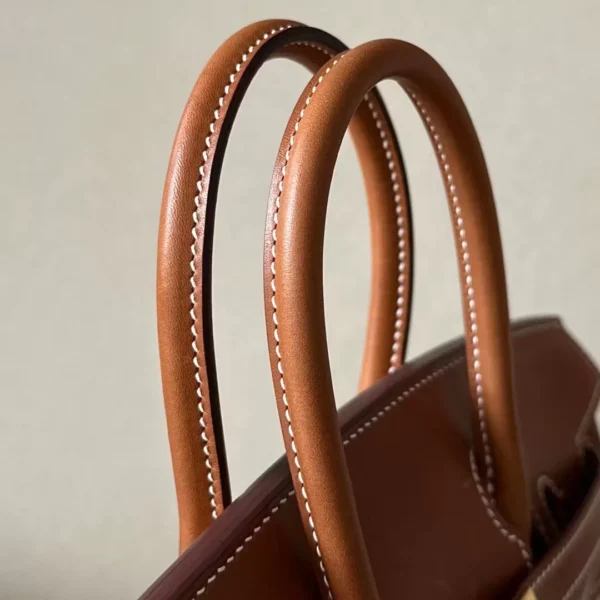 Hermès Birkin canvas & Barenia CK37 Golden Brown Gold Hardware 25cm Full Handmade