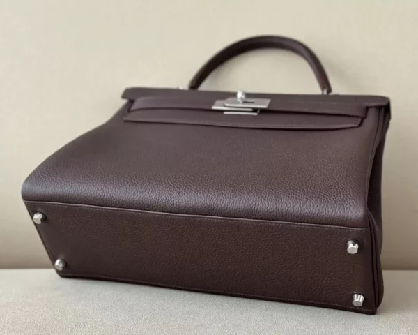 GPC Mode Kelly Togo 4A coffee Silver Hardware 32cm Full Handmade