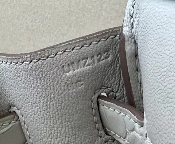 Hermes Birkin Togo & Matte Alligator 8L Ice White Silver Hardware 25cm Full Handmade